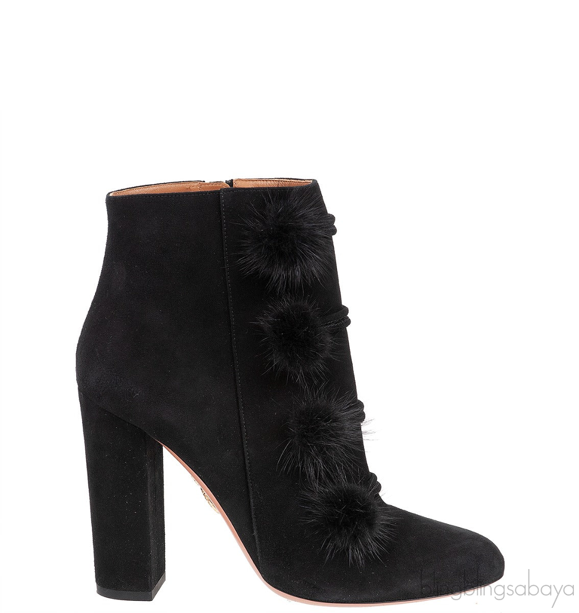 Ulyana Mink Pompom Suede Ankle Boots  39