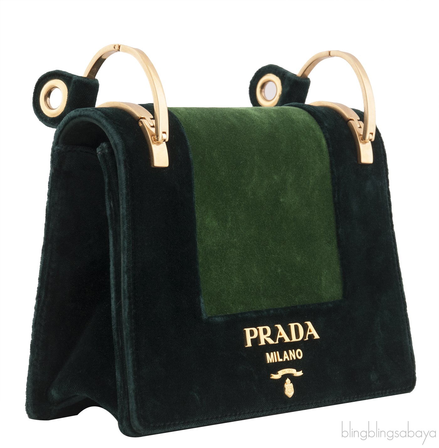 Patina Velvet Bi-color Shoulder Bag