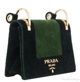 Patina Velvet Bi-color Shoulder Bag