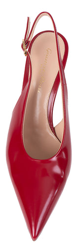 Gianvito Rossi Red Patent Robbie 85 Slingback Heels 36