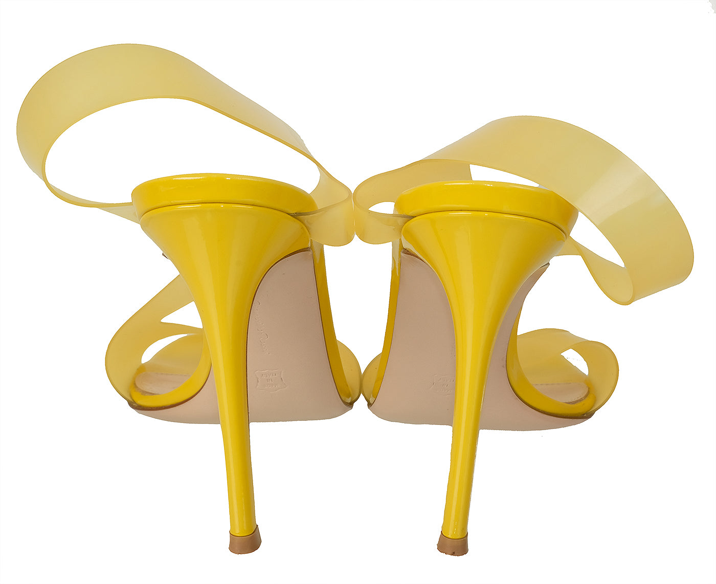 Gianvito Rossi Yellow Metropolis PVC Slingback Sandals
