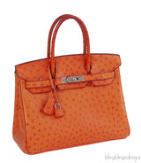 Hermes Birkin 30 Orange Ostrich PHW