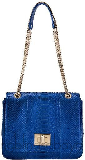 Blue Python Square Shoulder Bag