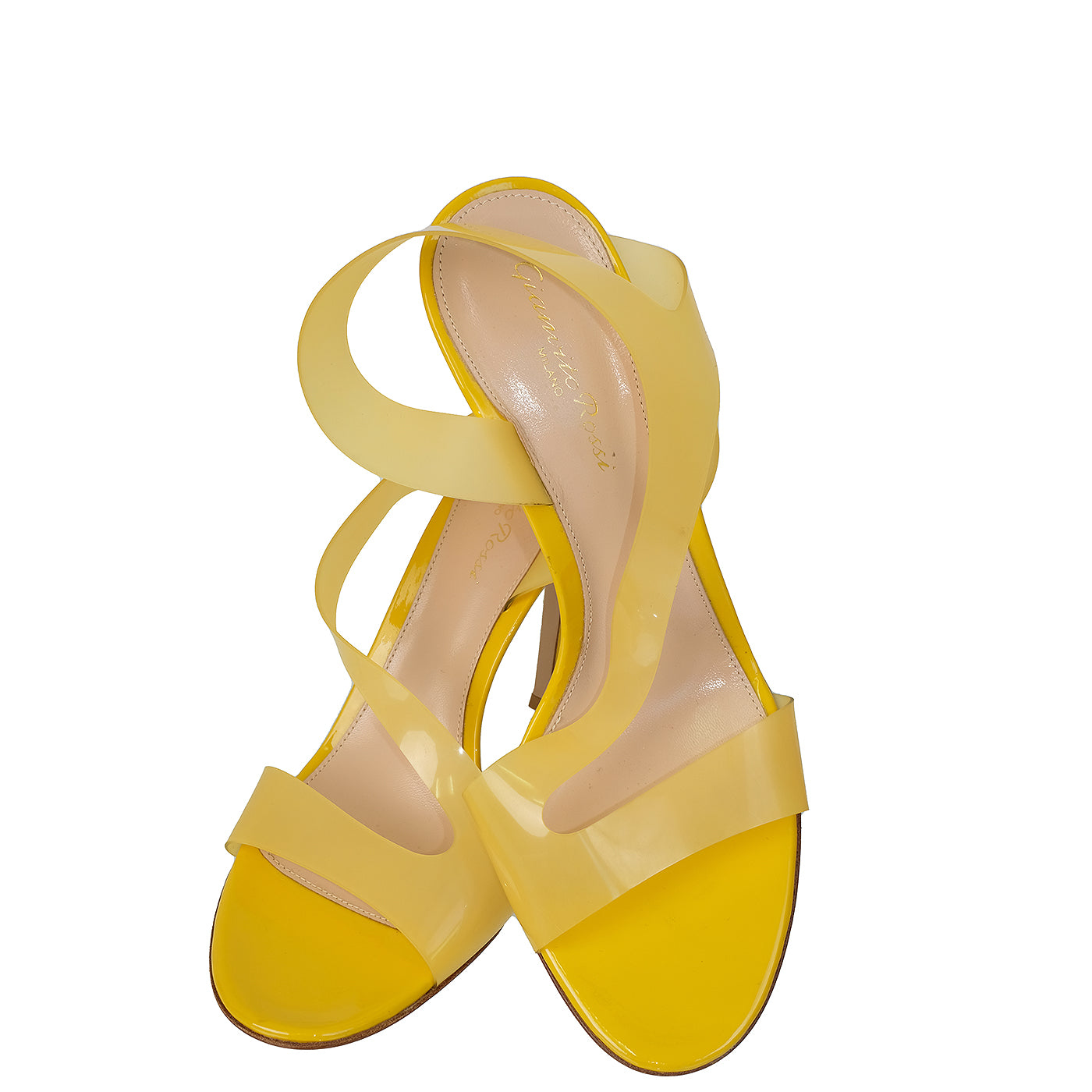 Gianvito Rossi Yellow Metropolis PVC Slingback Sandals