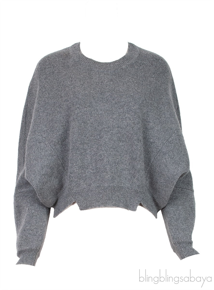 Grey Knitted Wool & Alpaca Sweater
