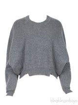 Grey Knitted Wool & Alpaca Sweater