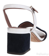 Loro Piana Bi-color Suede Peep Toe Slingback Sandals
