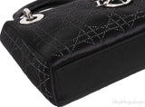 Lady Dior Mini Black Crystal Satin Bag
