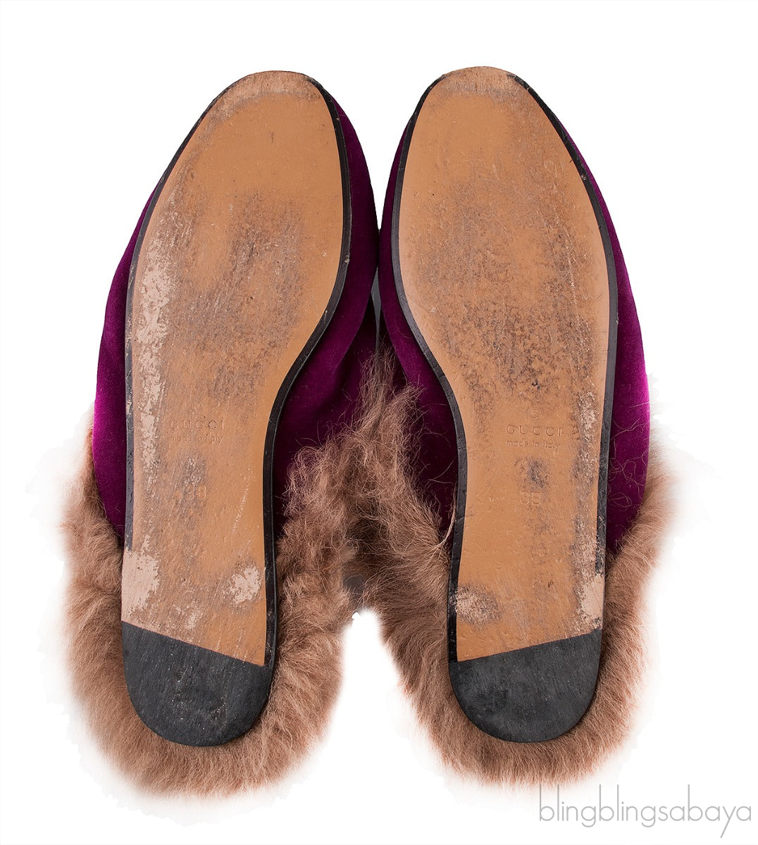 Purple Princetown Fur Slide