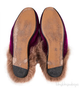 Purple Princetown Fur Slide