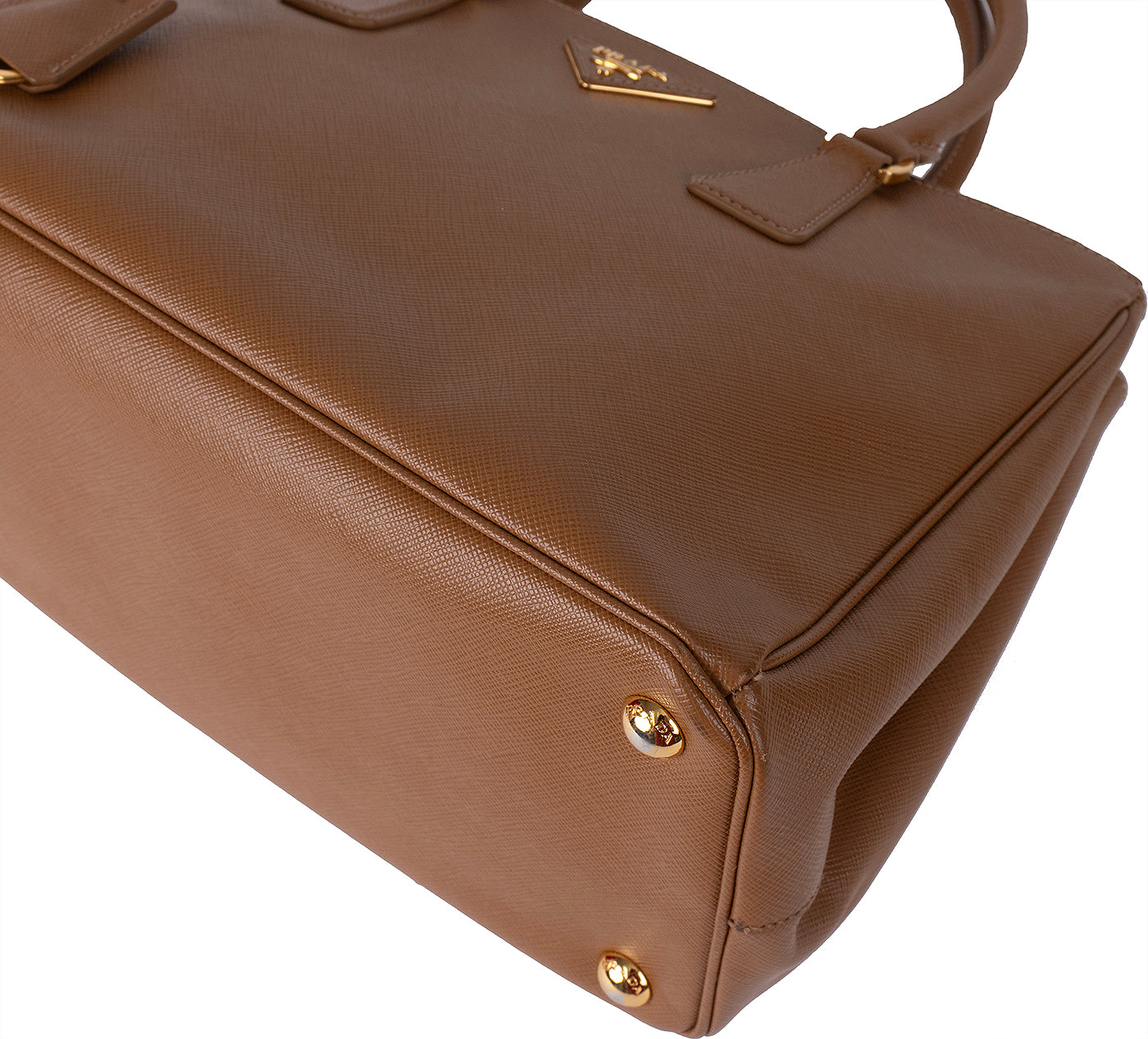 Prada Galleria Double Zip Camel Medium Shoulder Bag