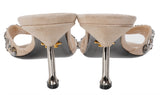 Prada Suede Crystal Mid-heel Sandals