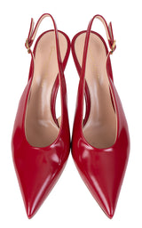 Gianvito Rossi Red Patent Robbie 85 Slingback Heels 36