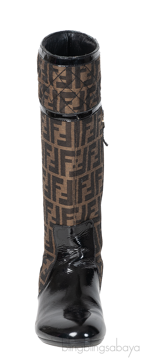 Fendi FF Brown Monogram Boots