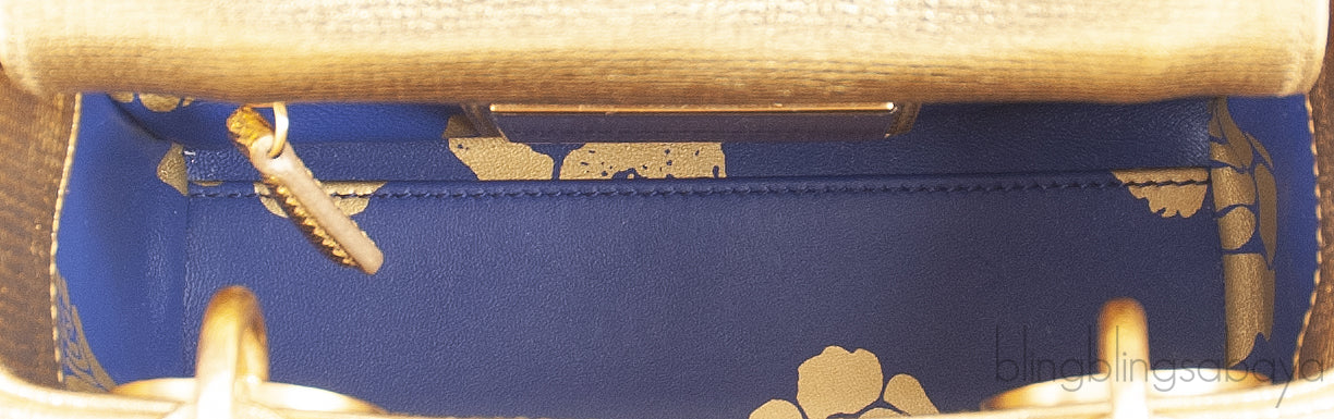 Lady Dior Mini Gold Bead Embellished Bag