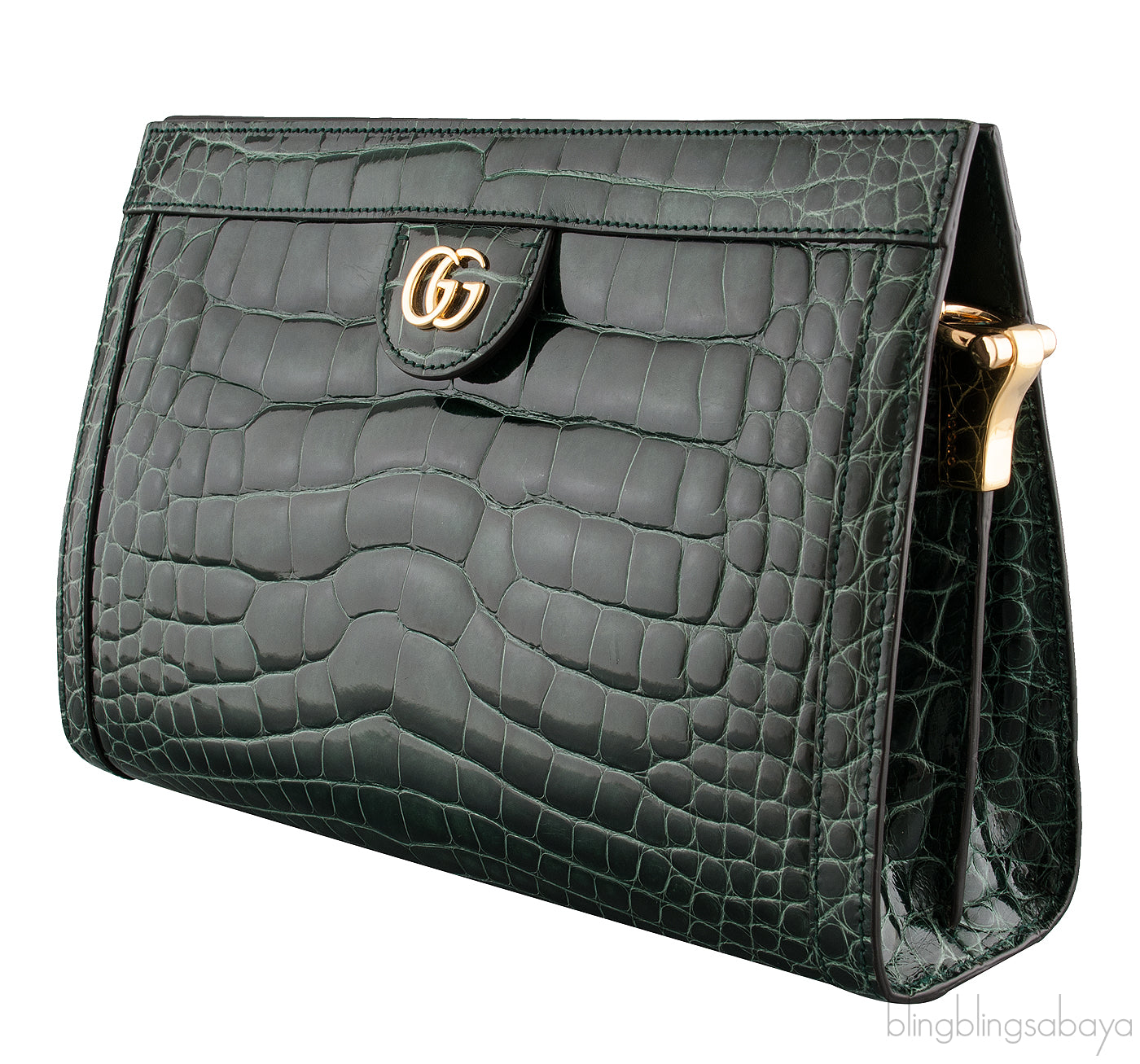 Ophidia Crocodile Green Shoulder Bag