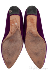 Blahnik Purple Satin Hangisi Flat Shoes