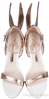 Metallic Laser Cut Wings White Sandals