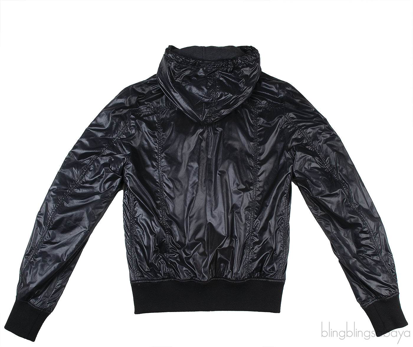 Black Polyester Men\'s Hoodie Jacket