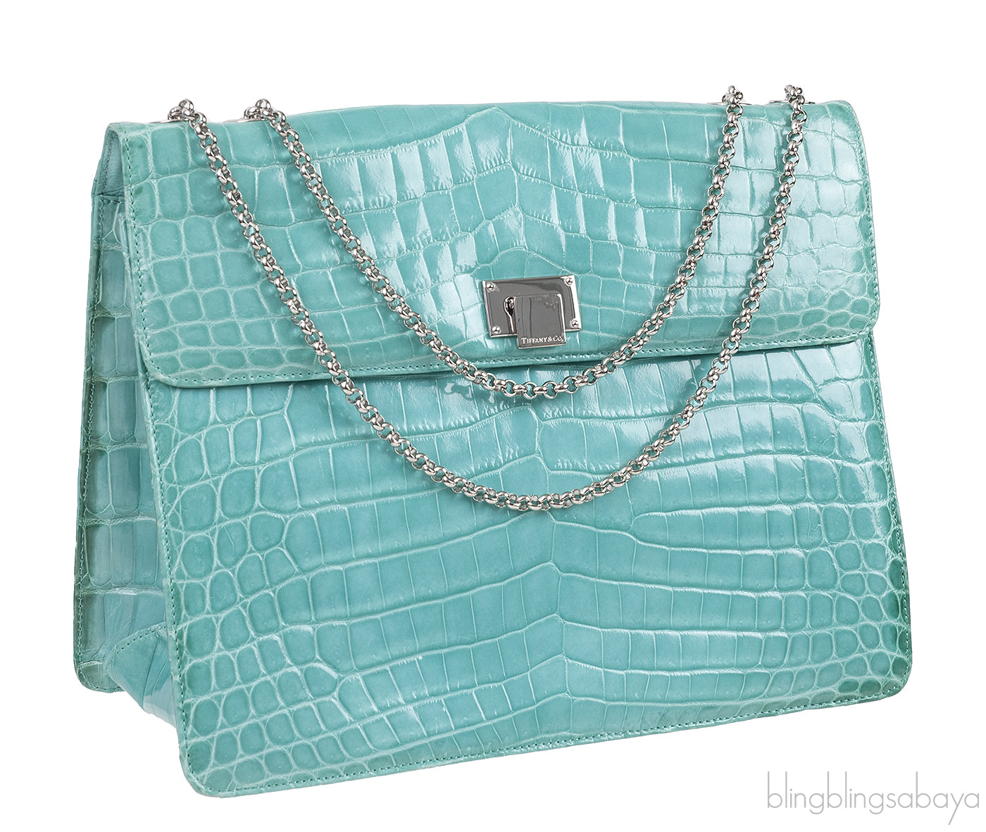 Glazed Crocodile Lunchbox Large Tiffany Blue Bag