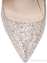 Pigalle Multicolor Gold Glitter Pump