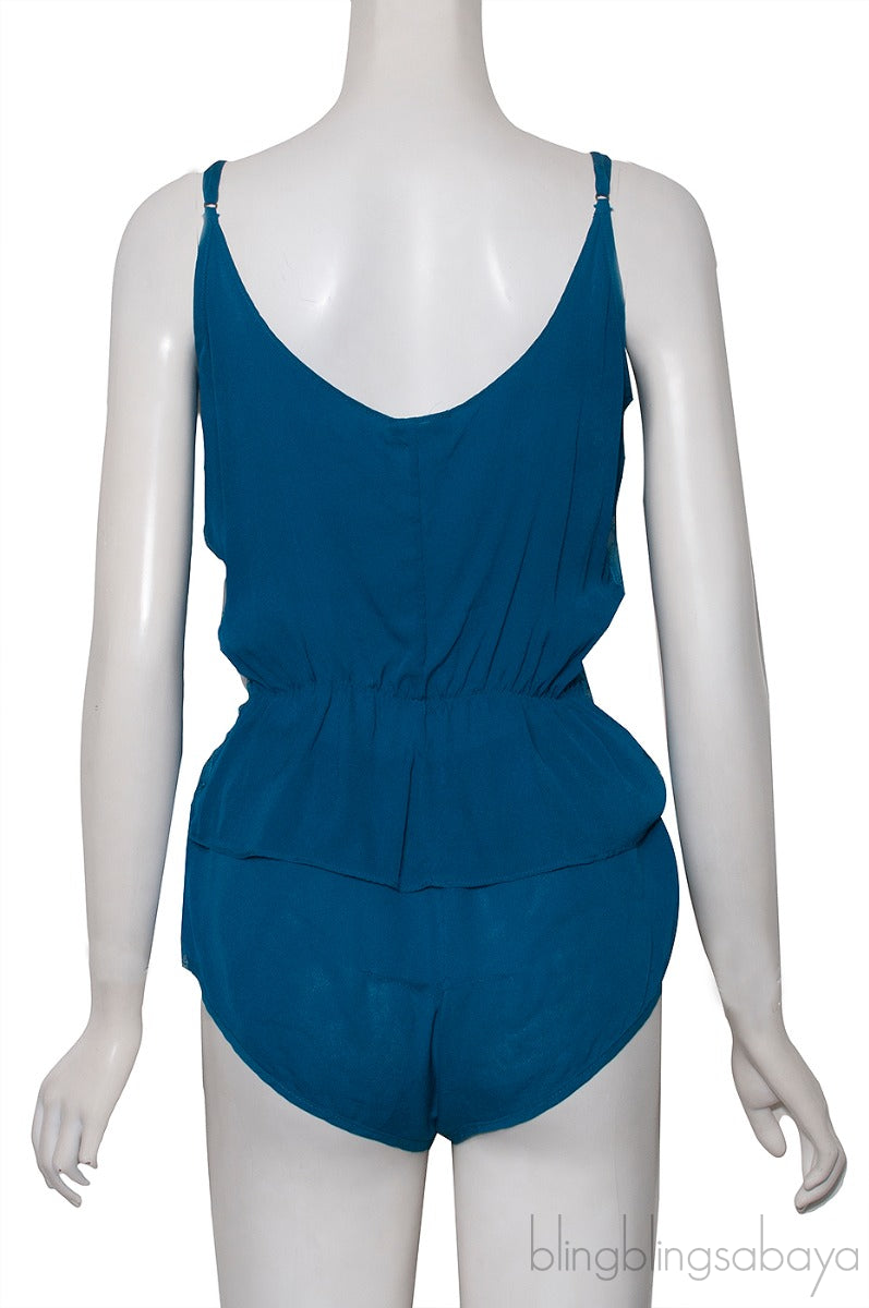 Blue Lace Trim Camisole Set