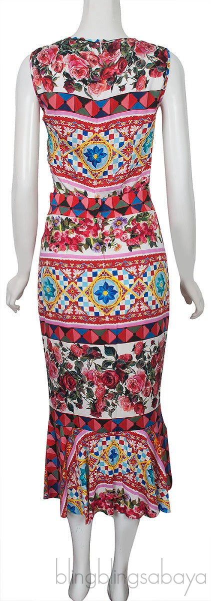 Mambo Print Peplum Skirt & Sleeveless Top