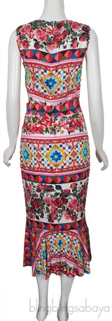 Mambo Print Peplum Skirt & Sleeveless Top