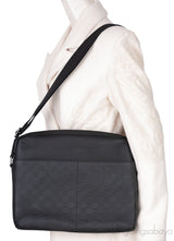 Black Infiniti Leather Calypso Messenger Bag MM