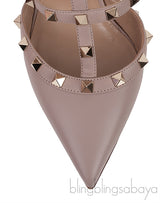 Nude Matte Rockstud Pointed Toe Mule