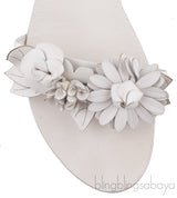 Lilico Appliquéd White Leather Sandals