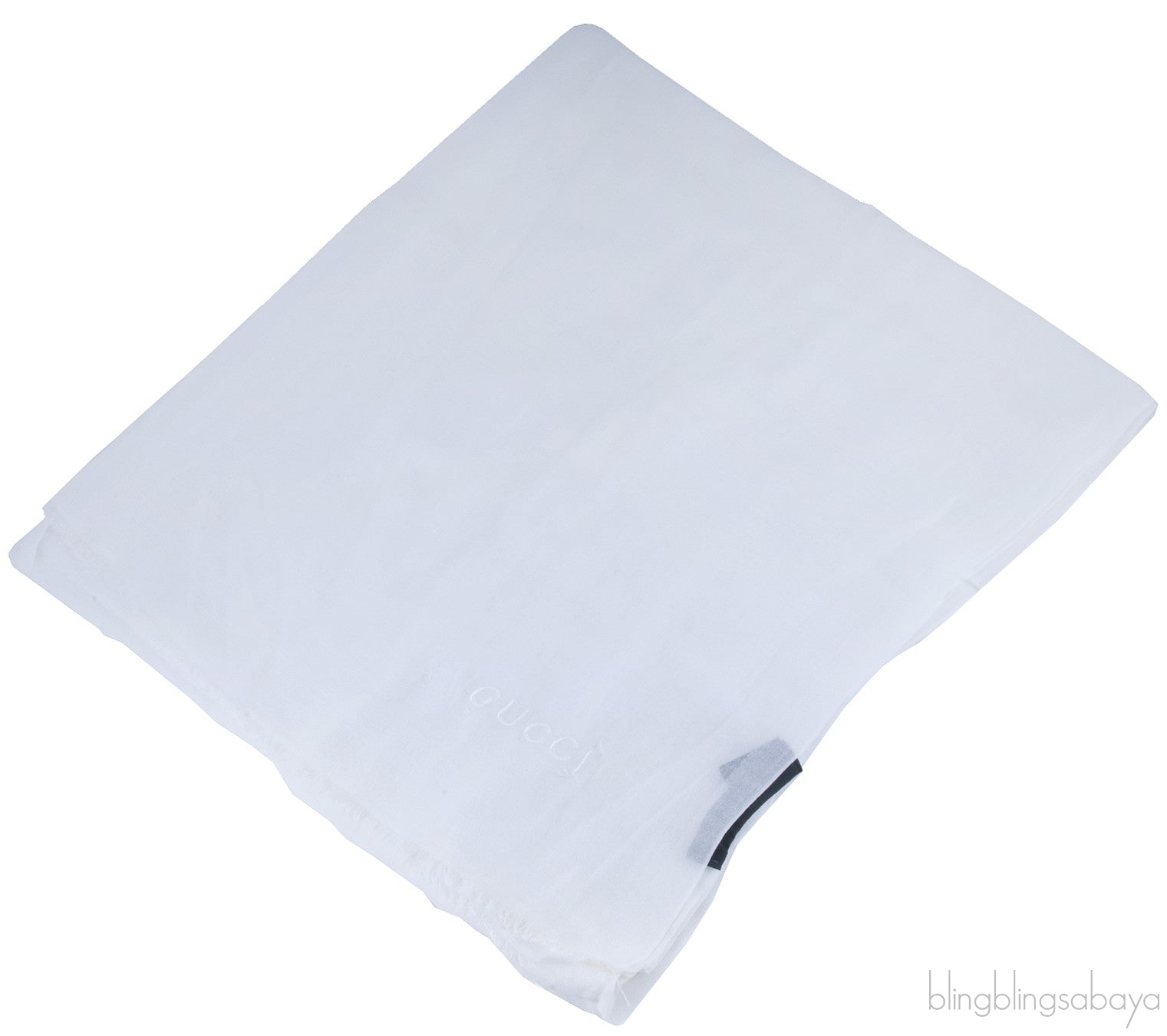 Plain White Long Rectangular Scarf