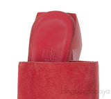 Hermes Suede Red Coral Sandals