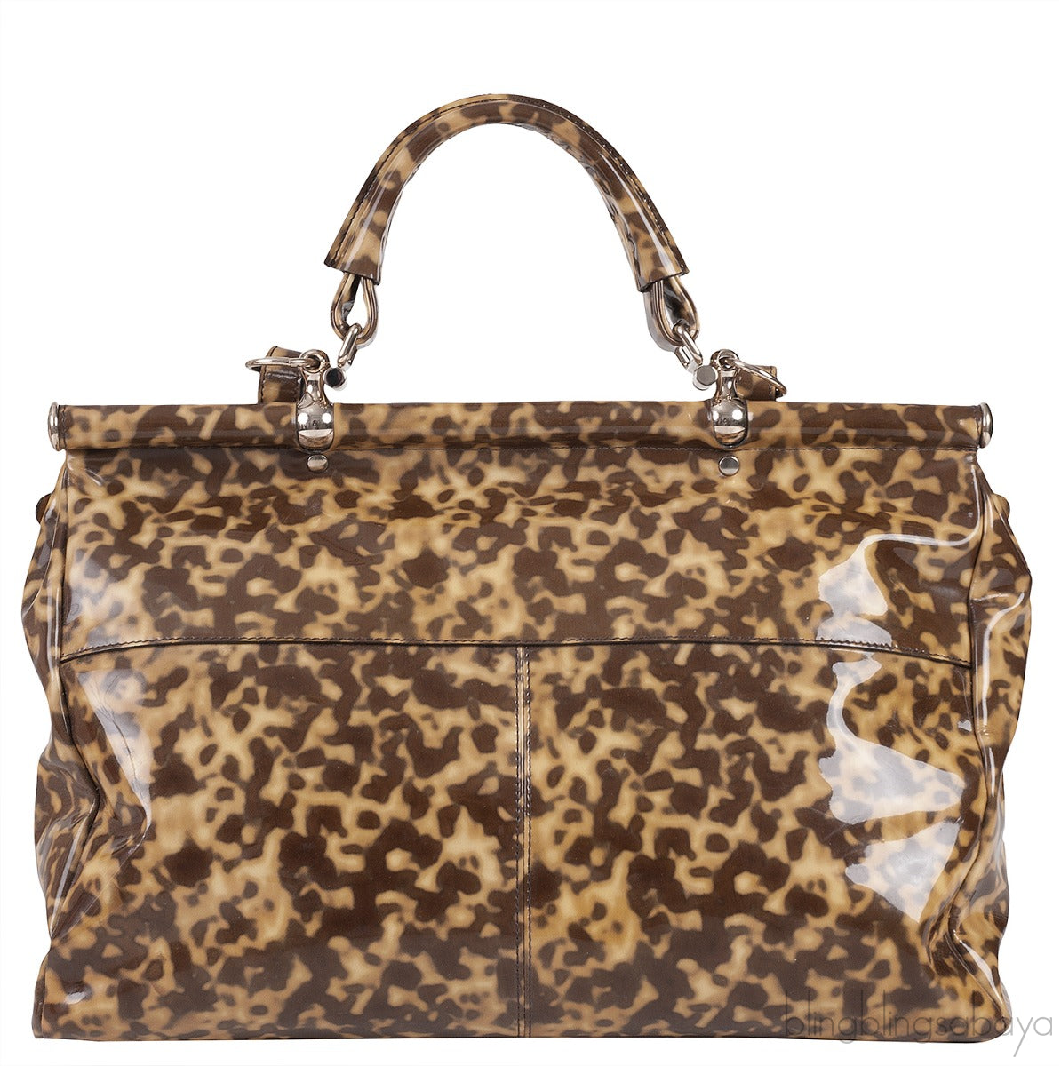 Grande Diva Patent Leopard Bag