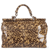 Grande Diva Patent Leopard Bag