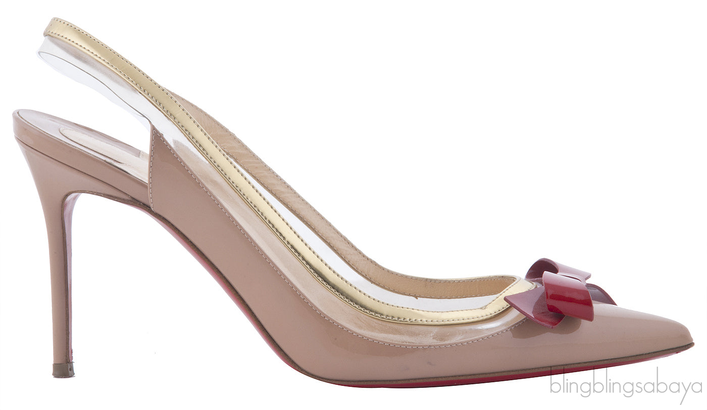 Nude Colorblock Bow Slingback