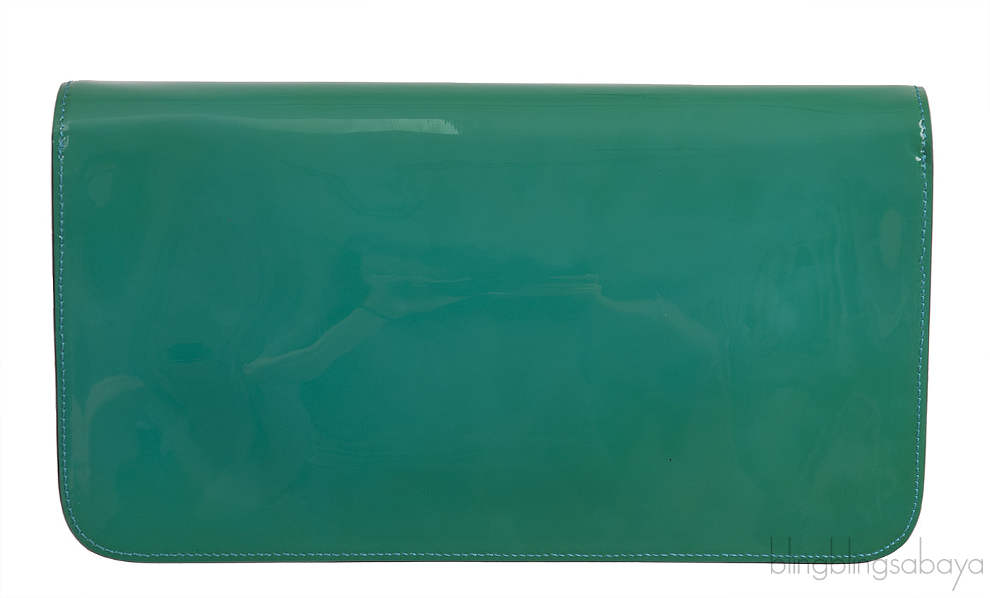 Gucci Bright Bit Green Patent Clutch