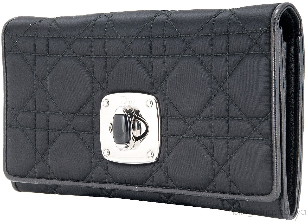 Charming Lock Black Satin Wallet
