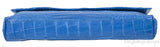 Blue Crocodile Fold-over Clutch Bag