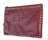 Dark Red Rockstud Large Clutch