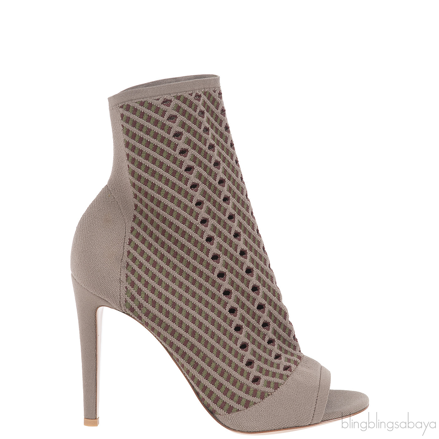 Gianvito Rossi Rio Perforated Jacquard-knit Ankle Boots