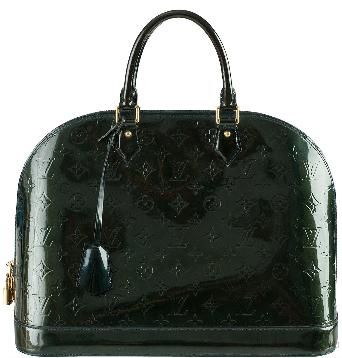Louis Vuitton Alma Monogram Vernis Dark Green GM