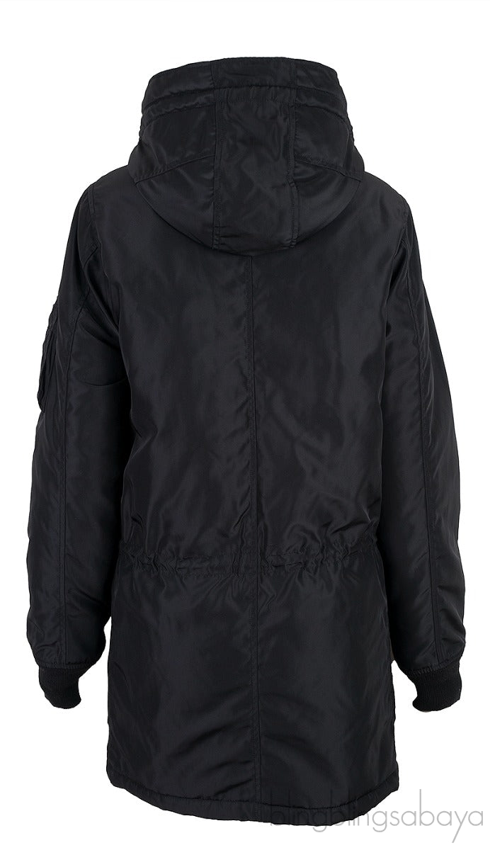 Black Trench Coat with Hoodie