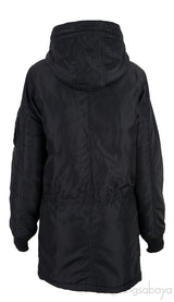 Black Trench Coat with Hoodie