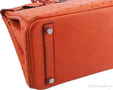 Birkin 30 Orange Ostrich PHW