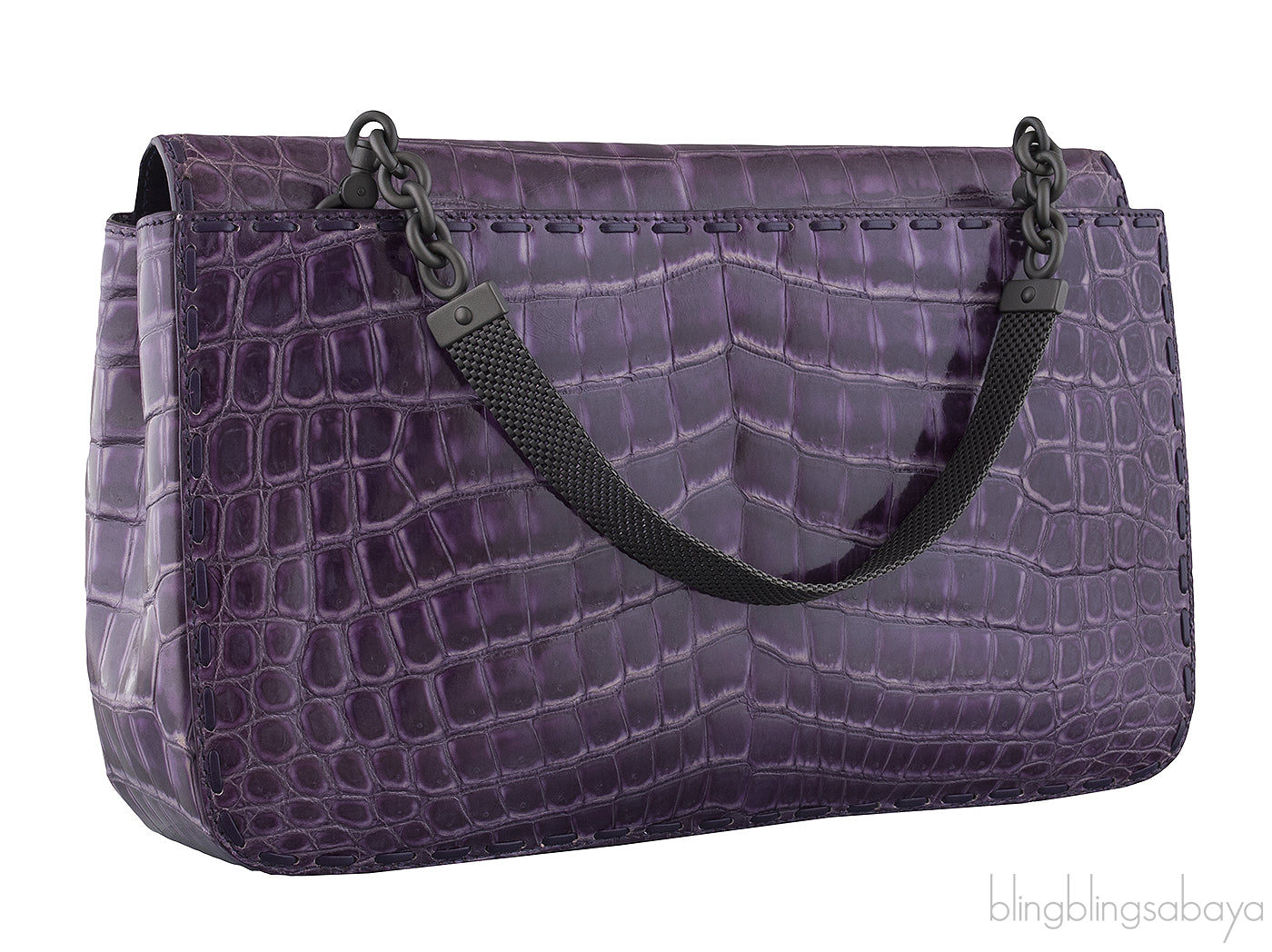 Purple Crocodile Handbag
