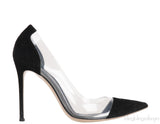 Black Suede PVC Plexi Pump