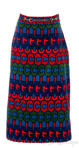 GG Multicolor Horsebit Skirt
