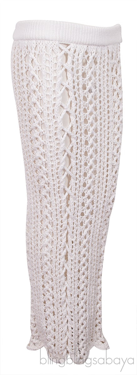 White Crochet Maxi Skirt