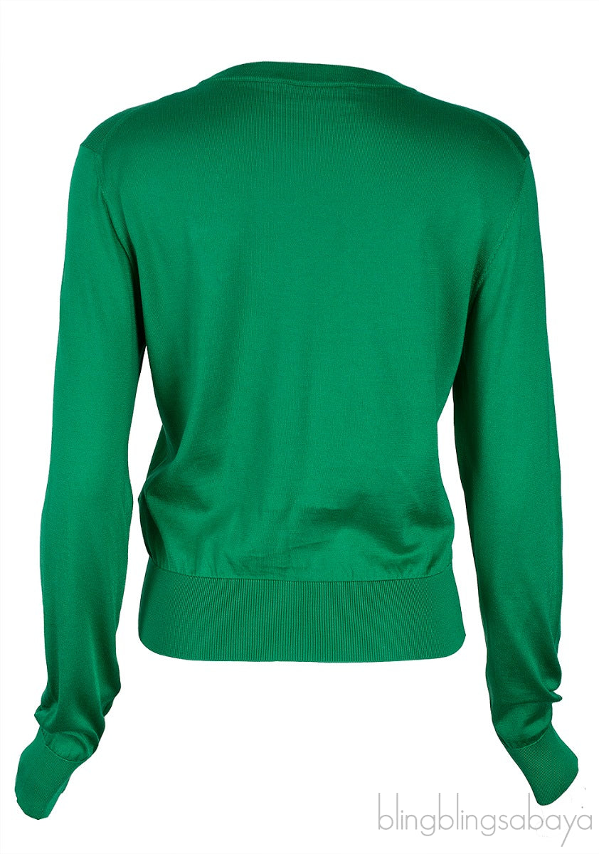 Green Floral Applique Sweatshirt